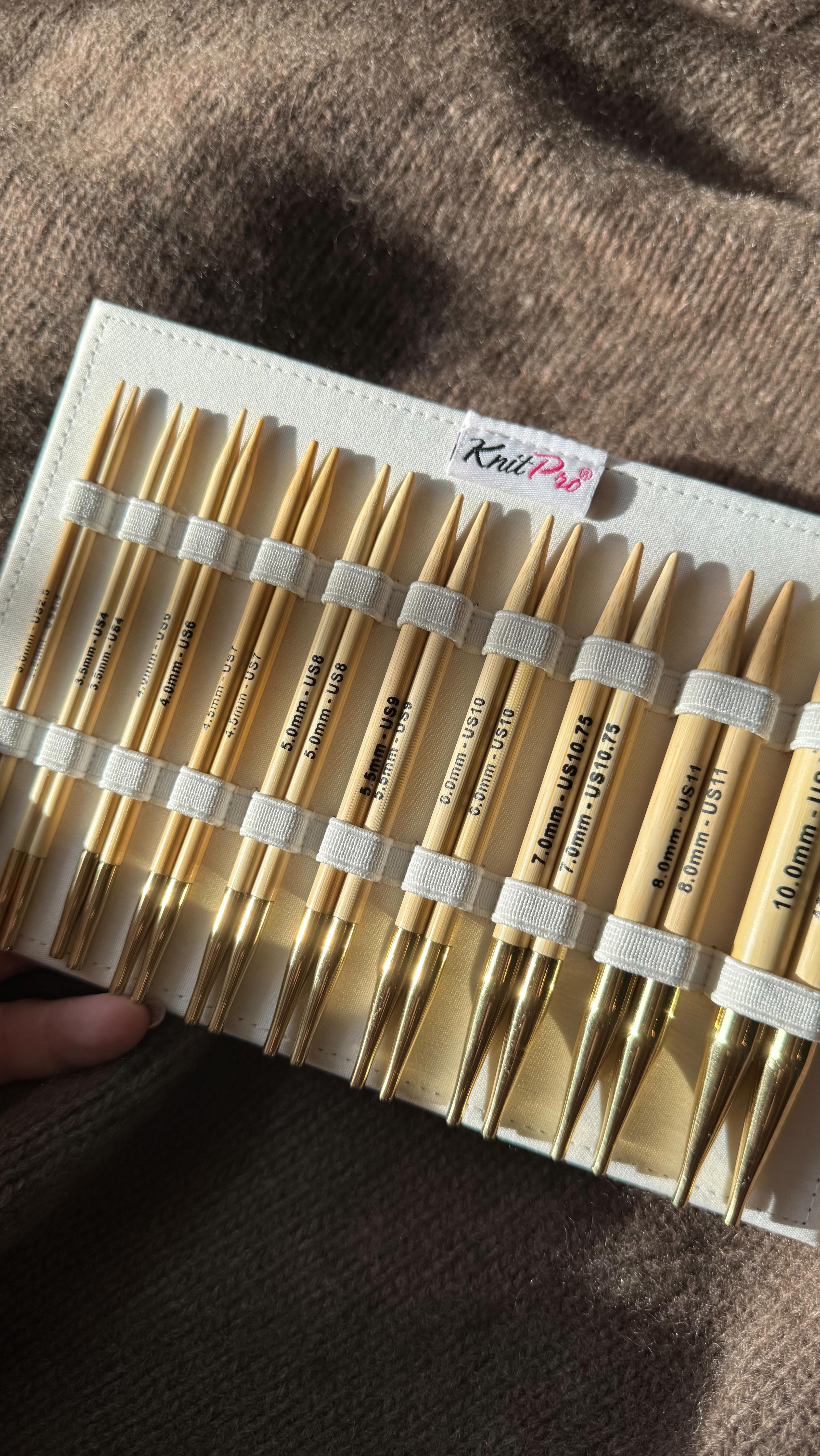 Instagram post by @minegleder for KnitPro. Caption reads: KnitPro Bamboo Deluxe set 🤍 ad/ @knitproeu 

A....