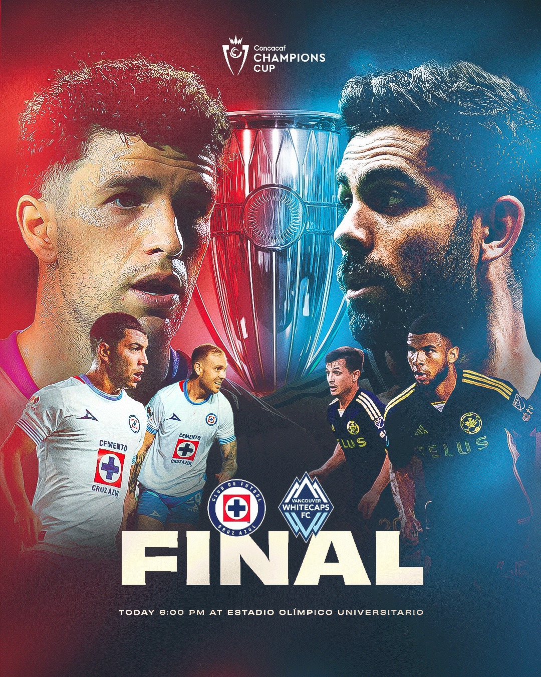 Instagram post by @whitecapsfc for TELUS. Caption reads: Today we look to make history 🔥

🏆 @TheChampions....