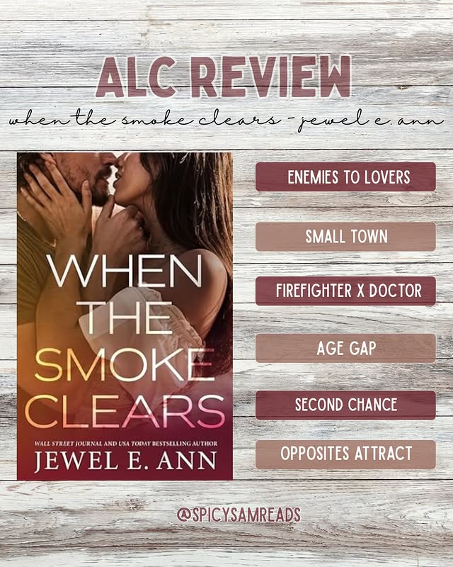 Instagram post by @spicysamreads for Valentine PR. Caption reads: alc review 🫶🏽 book : when the smoke clears....