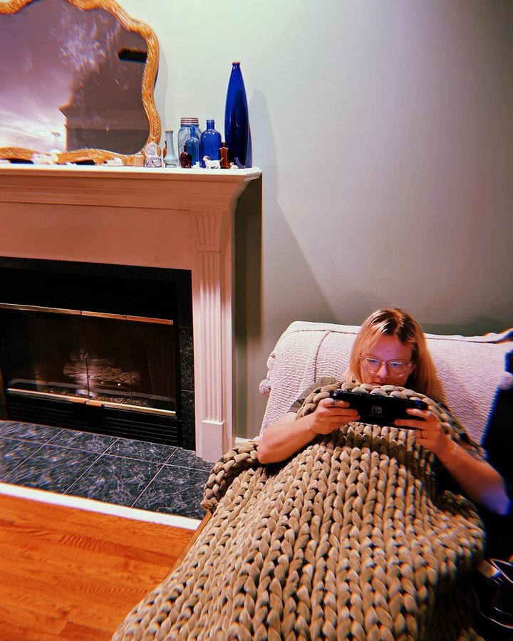 Instagram post by @jajcenter for Bearaby. Caption reads: #ad At the end of a long day of chasing our....