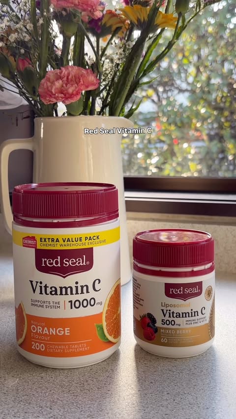 Instagram post by @thekiwihomemaker for Chemist Warehouse. Caption reads: Stock up on Red Seal Vitamin C at Chemist....