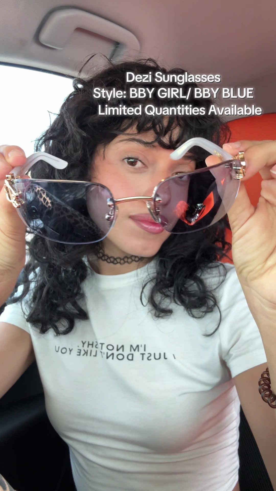 TikTok post by @yadeemua for DEZI. Caption reads: GET YOURS BEFORE IT SELLS OUT @DEZI EYEWEAR BBY....
