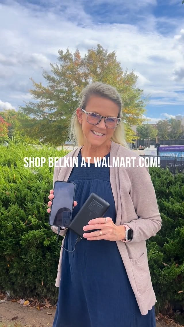 Instagram post by @growinggracefullyblog for Belkin. Caption reads: As a teacher and mom of 4, the @belkin 20K charger....