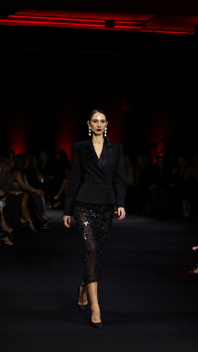 Instagram post by @simayrasimogluu for adL. Caption reads: Last night @adl_official X mertaslanfashion 🖤 ....