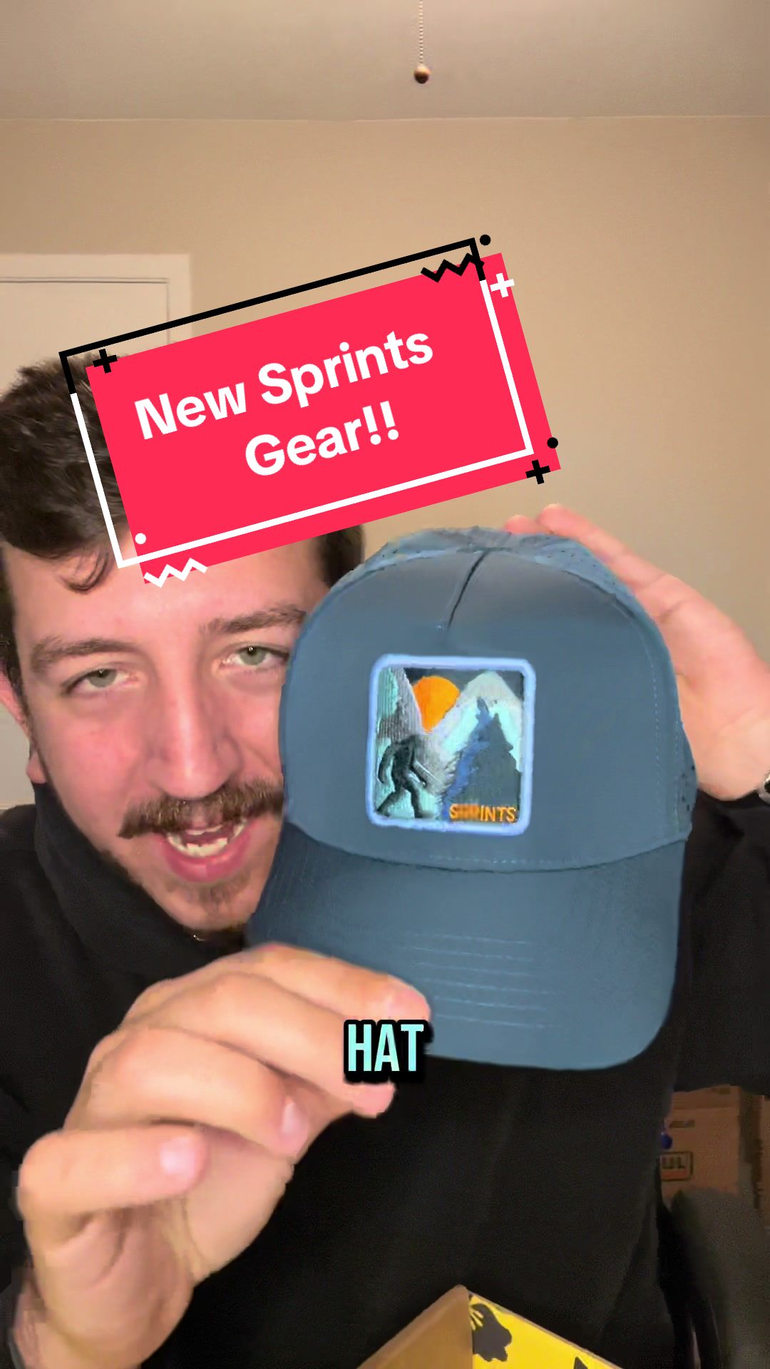 TikTok post by @outrunaverage for GetSprints. Caption reads: This hat = on repeat. Thanks to @Sprints Running....