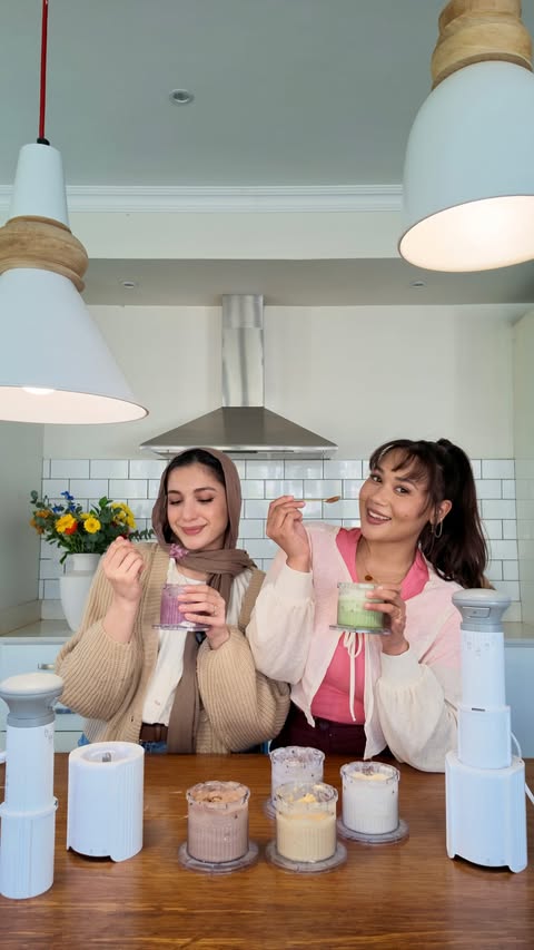 Instagram post by @areebaartistry for Cuisinart. Caption reads: [...] 😂🍦 We each made 3 flavours with the....
