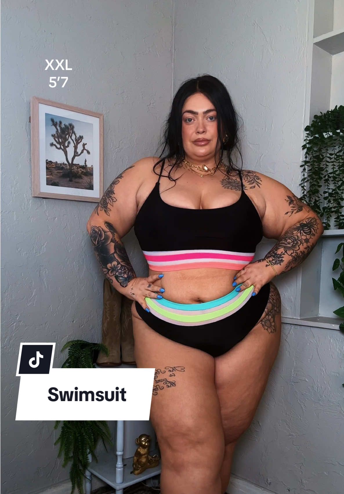 TikTok post by an influencer for Popvil. Caption reads: @popvilshop #swimsuit [...].