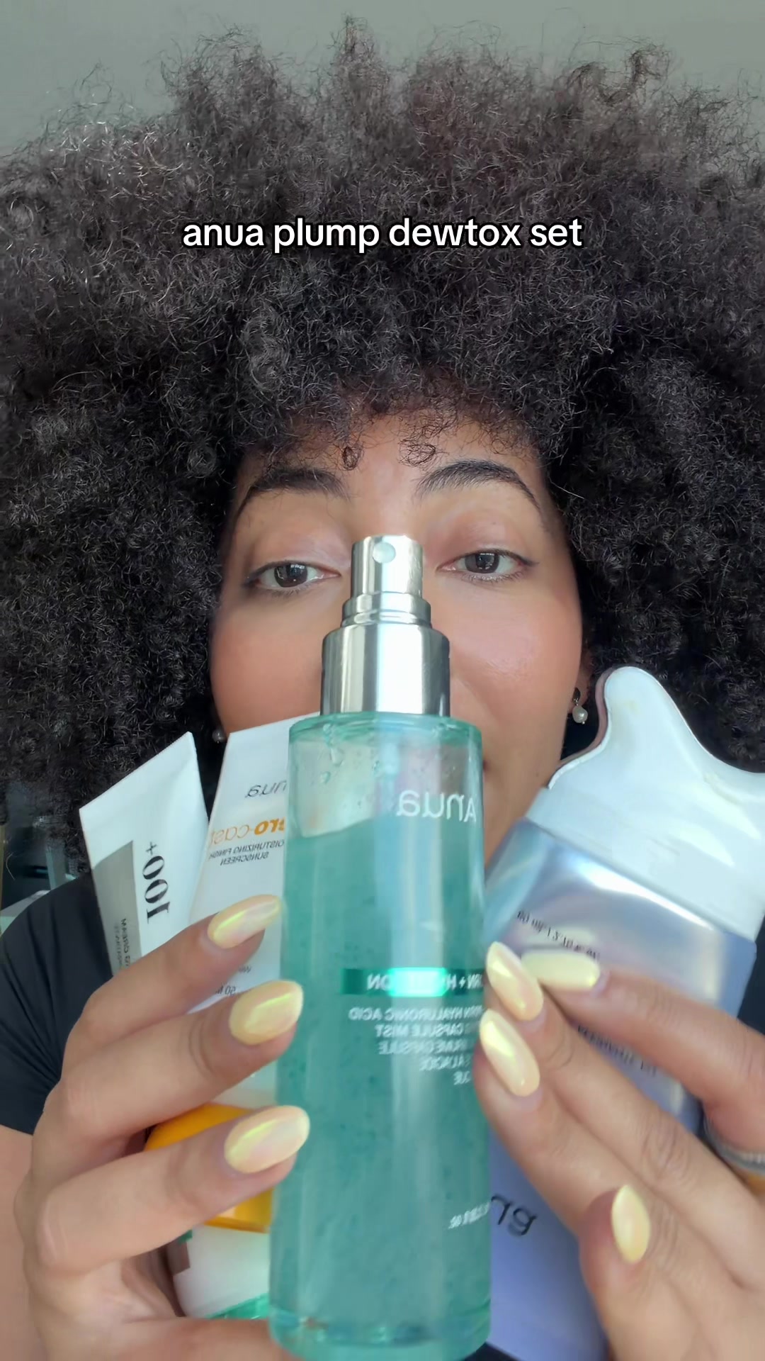TikTok post by @kaybeautyfinds for Anua Store US. Caption reads: [...] #guasha #dealsforyoudays @Anua Store US.