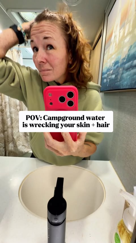 Instagram post by @freeandeasyrv for Jolie. Caption reads: [...] - our shower. We just installed the Jolie....