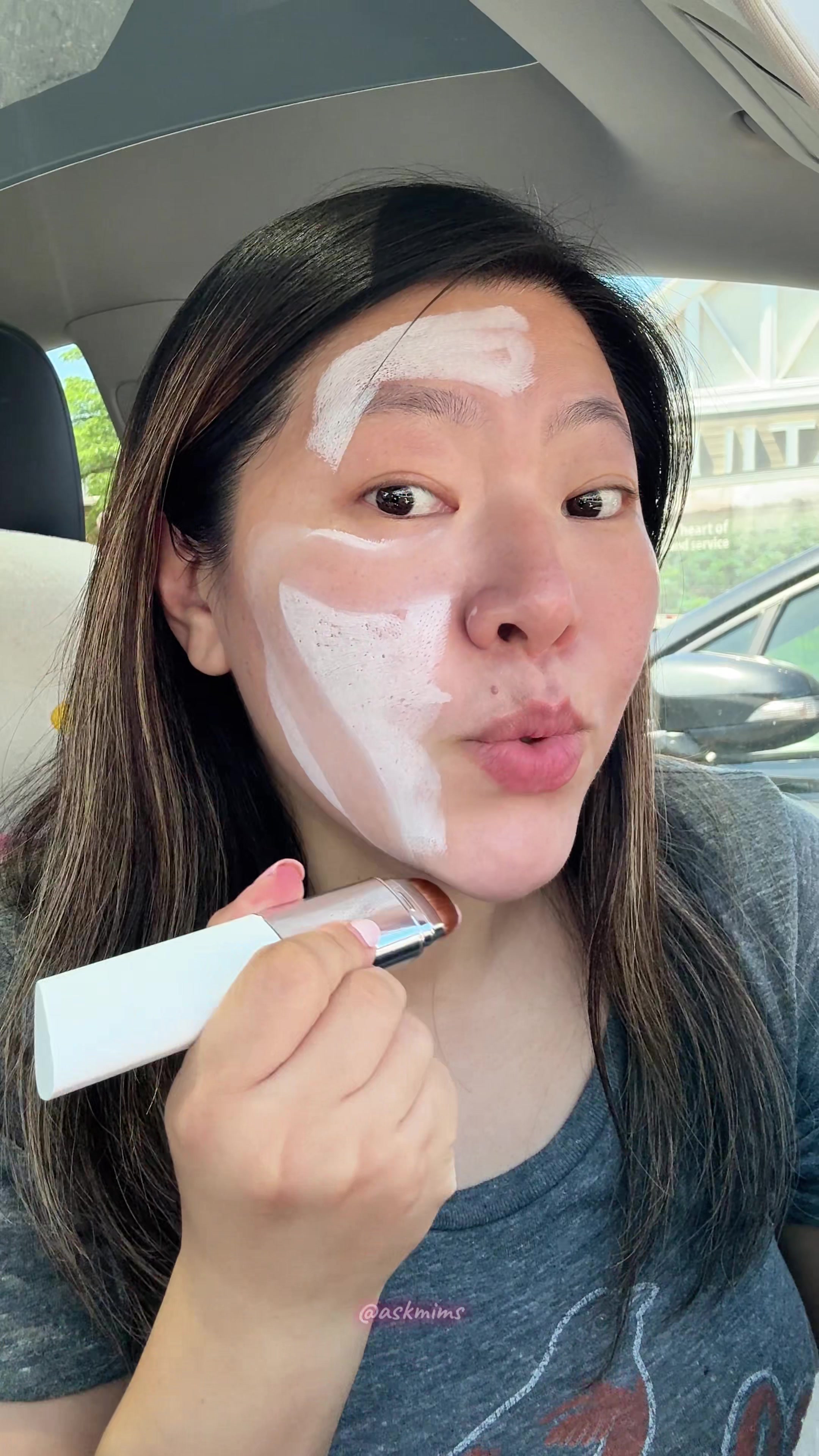TikTok post by @askmims for ELROEL. Caption reads: [...] grab this Blanc Cover Cream Stick now!....