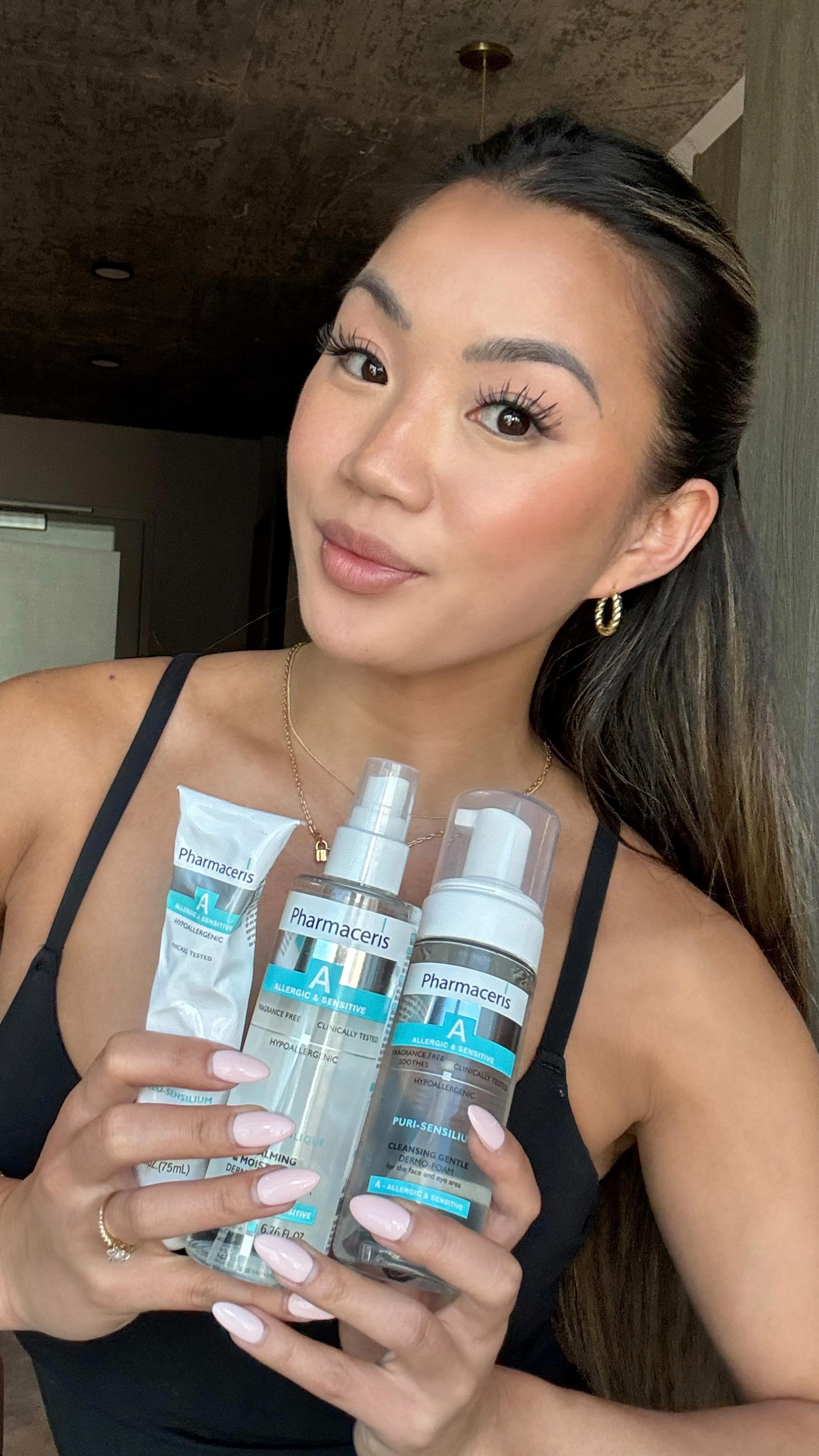 Instagram post by @syd_converse for Pharmaceris. Caption reads: I’m so excited to share that @Pharmacerisusa is....