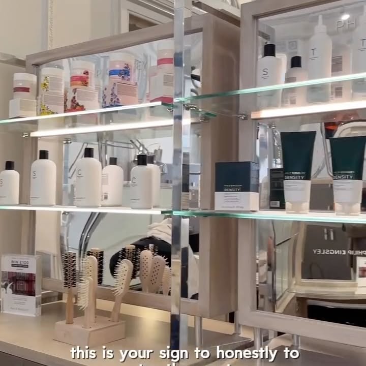 Instagram post by @aaliya_pandor for Philip Kingsley. Caption reads: A little hair and scalp reset at the iconic....