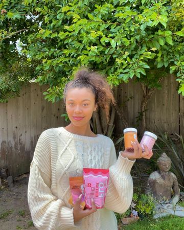 Instagram post by @jazzhill___ for O Positiv. Caption reads: EXCITED to share my skin secret with @opositiv &....