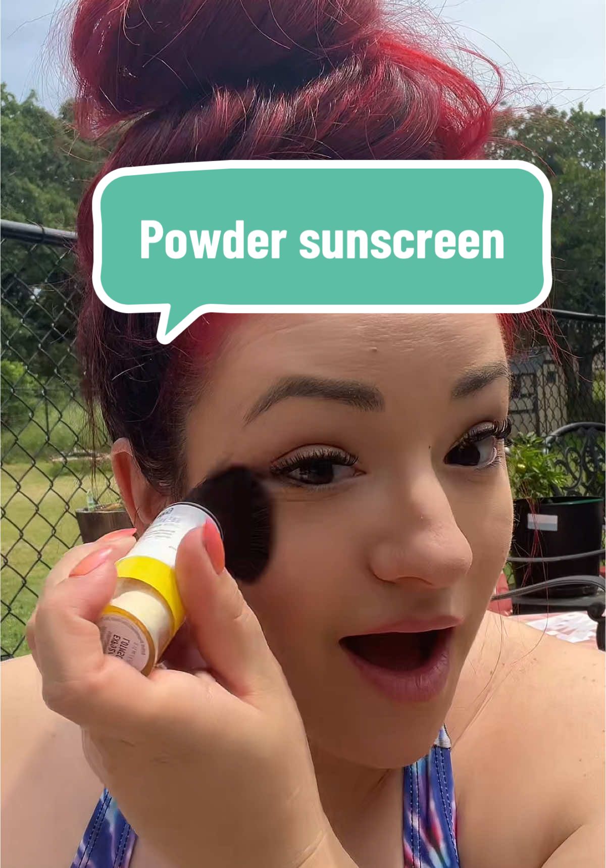 TikTok post by @brenglish13 for Supergoop. Caption reads: A summer must have! @Supergoop #powderedsunscreen .