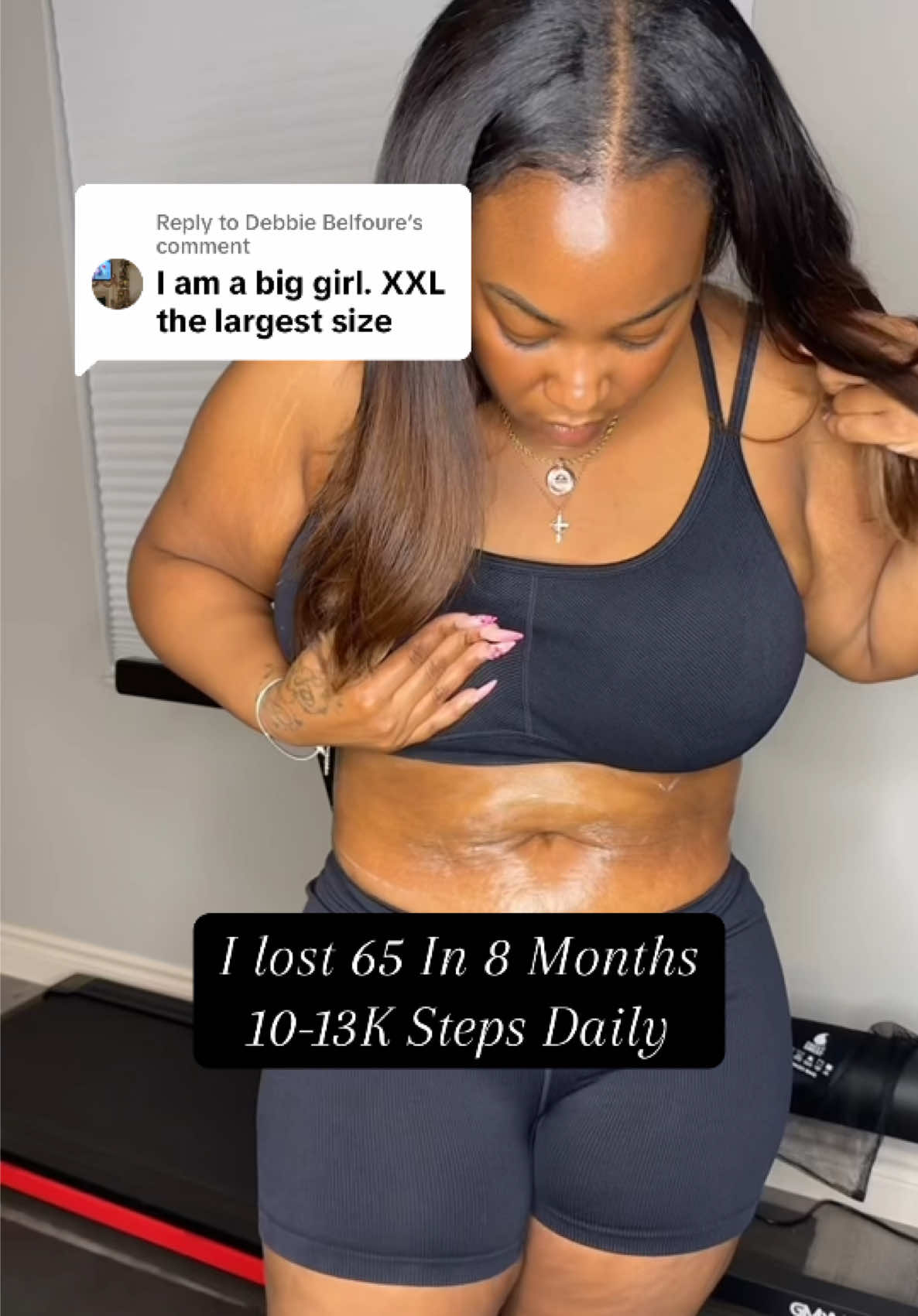 TikTok post by @savvycass for Sweet Sweat. Caption reads: [...] up to pant size 28 💕 🙌🏾  @Sweet Sweat....