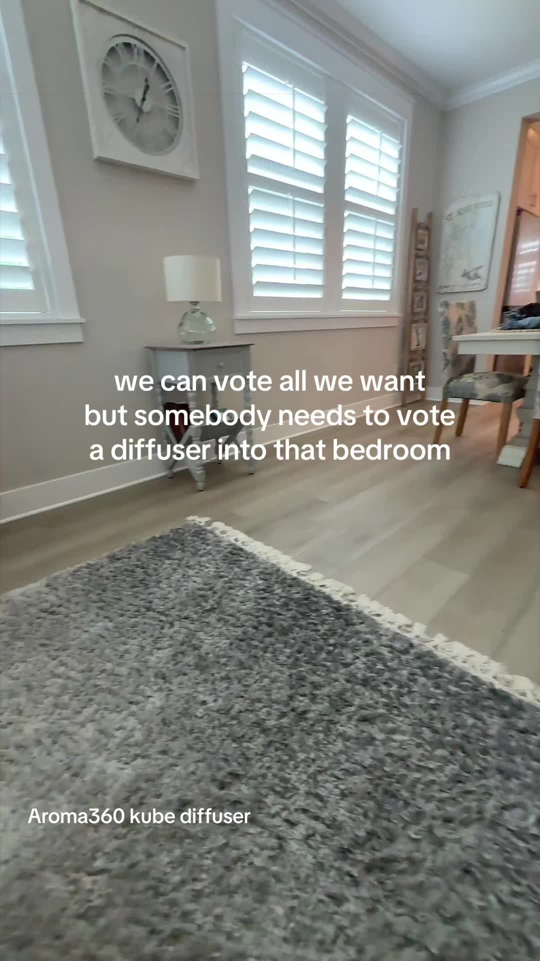 TikTok post by @m_shelll for Aroma360. Caption reads: you know that love island bedroom reeks @Aroma360....