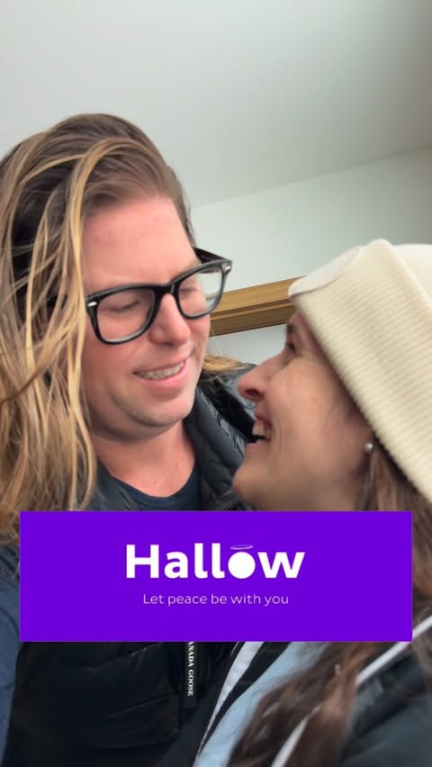 Instagram post by @neezapowers for Hallow. Caption reads: [...] and Charlotte and we are using Hallow this....