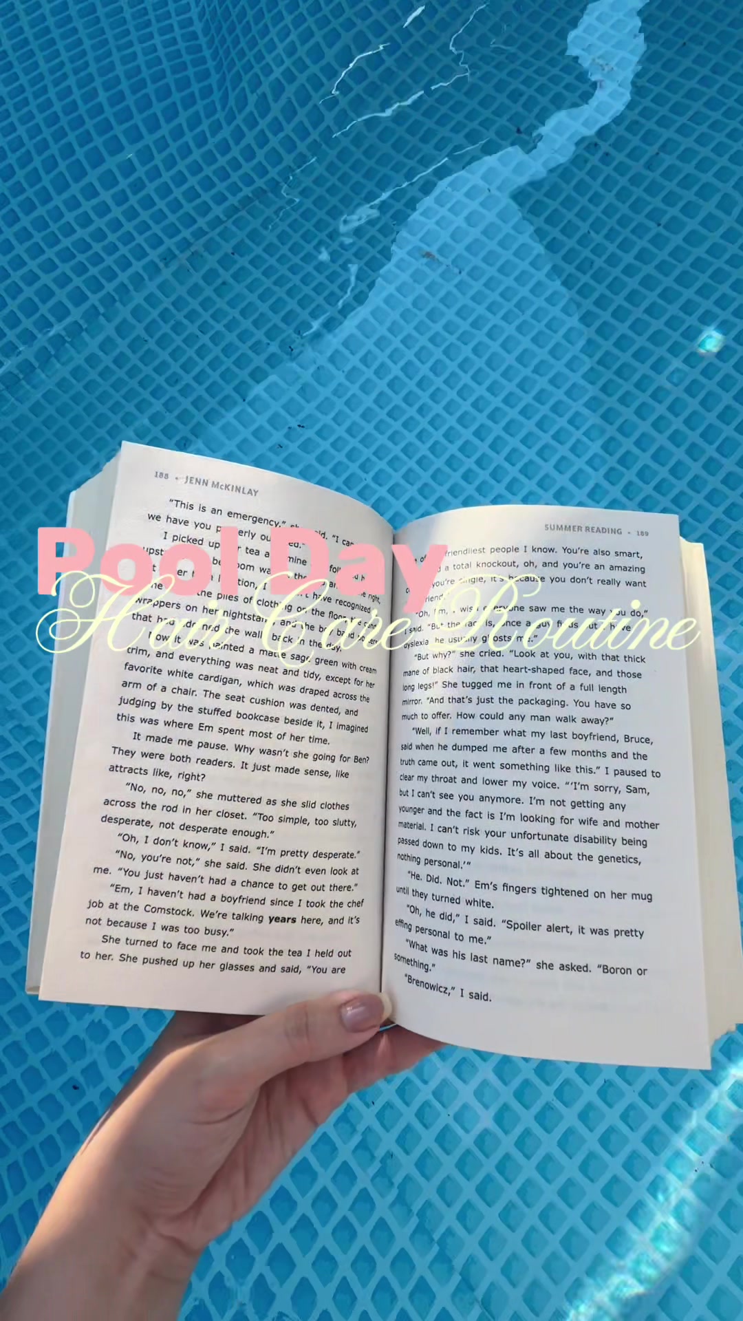 TikTok post by @flr.kimberlylynn for It's A 10 Haircare. Caption reads: After Pool Day Hair Care Routine 🌊🎀 @It’s A 10....