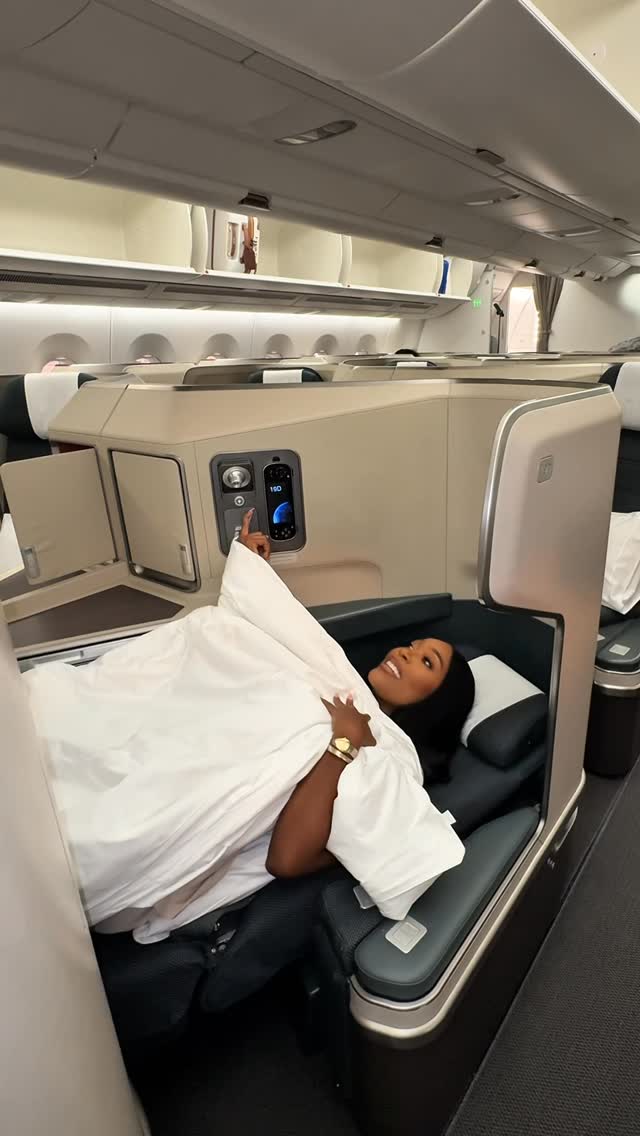 Instagram post by @iamdestinyadams for American Airlines. Caption reads: Dallas to Hong Kong ✈️

@CathayPacific has....