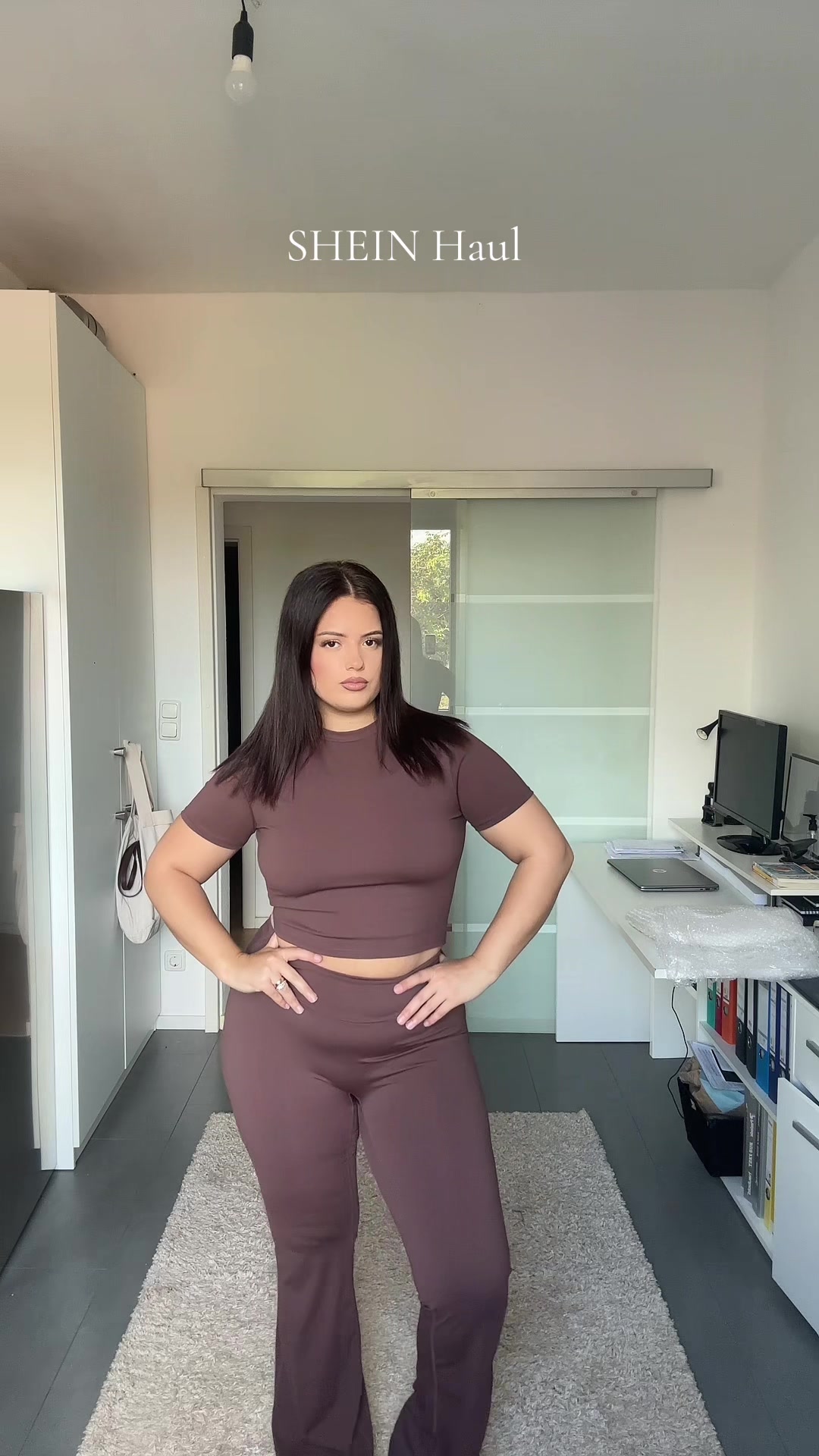 TikTok post by @ehlimanaa8 for SHEIN Sports. Caption reads: [...] @shein_sports @shein_us#SHEINtrends....