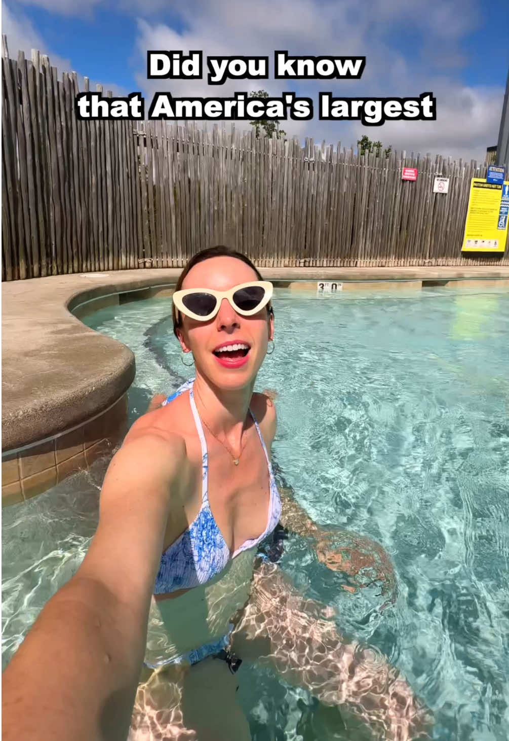 TikTok post by @sarahfunkyy for Kalahari Resorts. Caption reads: Trading the concrete jungle for waterslides! 🏙️💦....