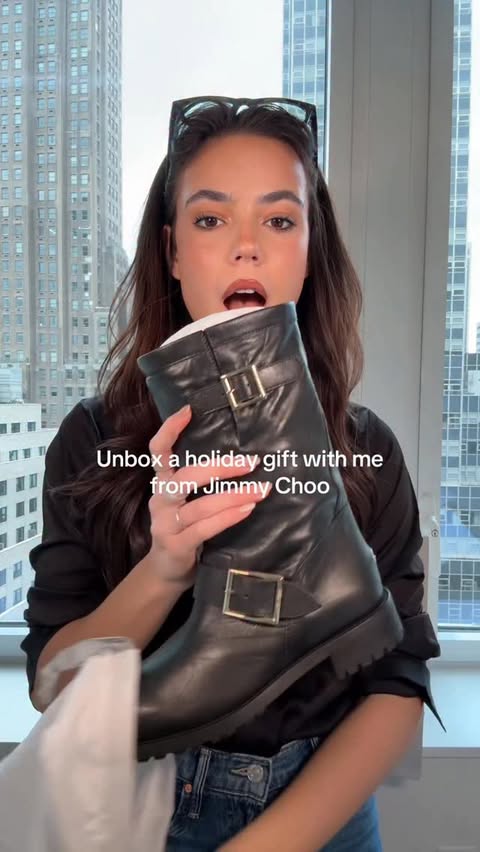 Instagram post by @ellamendelsohn for Jimmy Choo. Caption reads: Wait for part two to see how I would style these🖤....