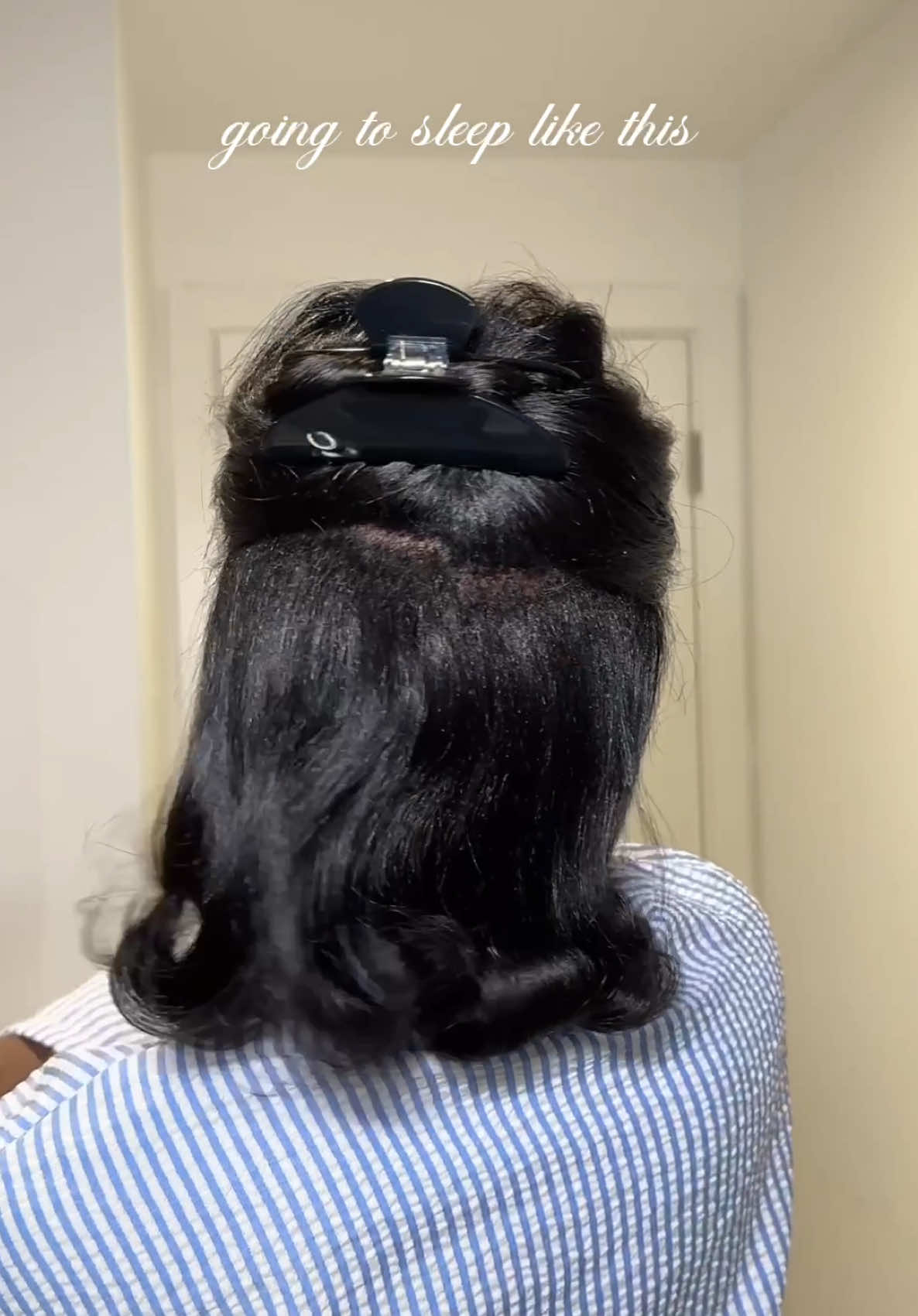 TikTok post by @grandykat for Ebin New York. Caption reads: [...] spray @TRESemmé Lamellar shine Oil @EBIN NEW....