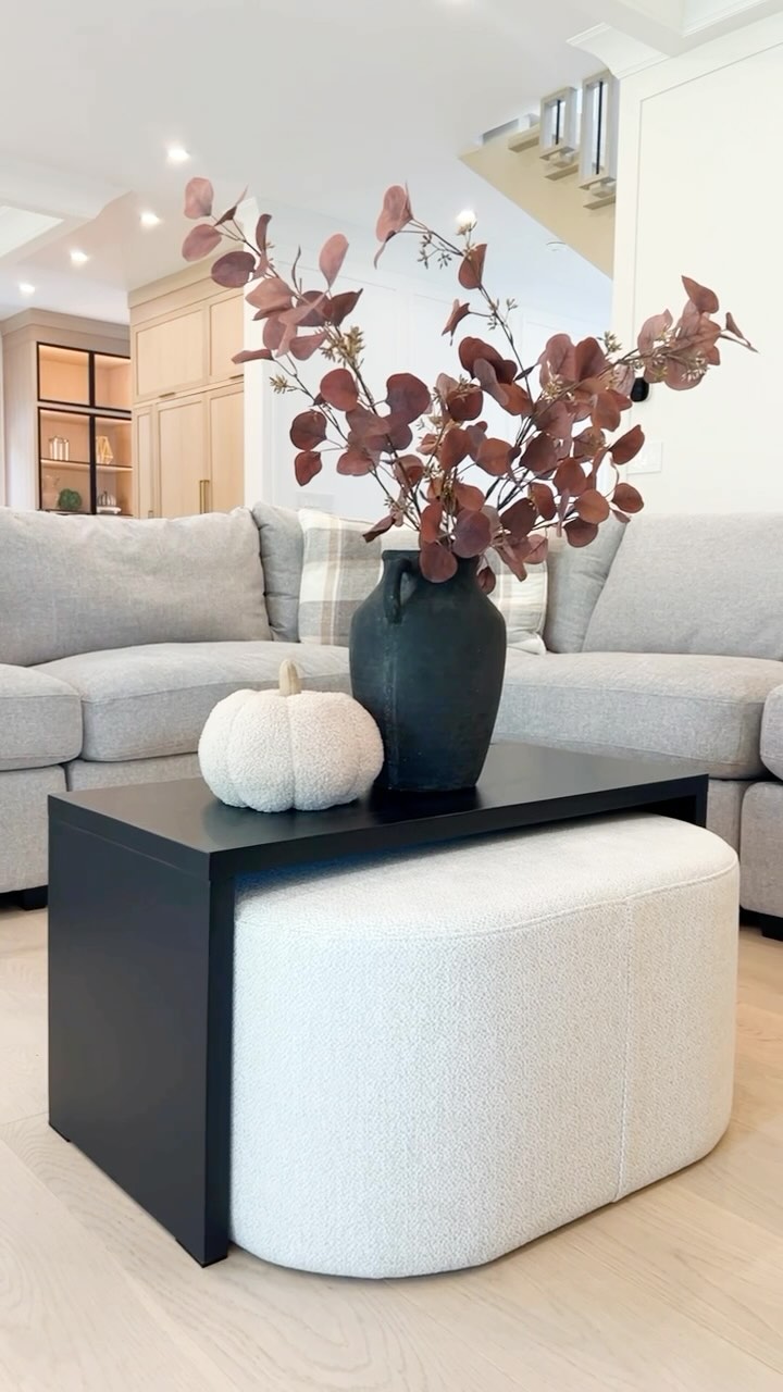 Instagram post by @laura_rustico_ for The Brick. Caption reads: Our sectional is here and we are 💯 all in!....