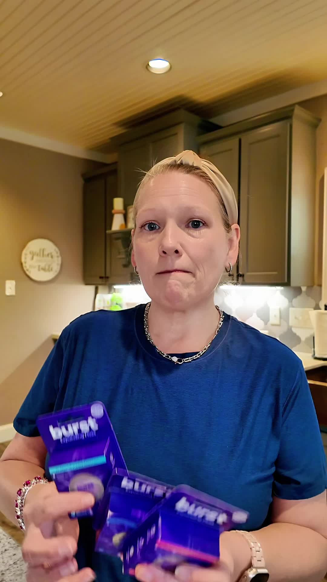 TikTok post by @patriciajeffery2 for Burst Oral Care. Caption reads: [...] #dfyd #floss #dental #summerfinds @BURST....