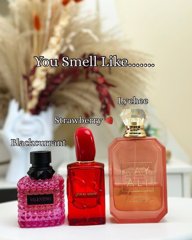 Instagram post by an influencer for Armani beauty. Caption reads: [...] ✨*Si Passione Red Musk @armanibeauty ✨Eden....