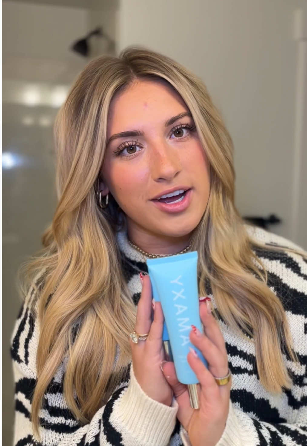TikTok post by @brecken.stewart for AMAXY Beauty. Caption reads: Coming from a hairstylist… this is my new favorite....