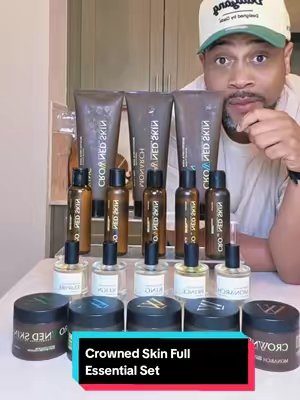 TikTok post by @bigdawgjeff23 for Crowned Skin. Caption reads: Crowned Skin Full Essential Set is an amazing....