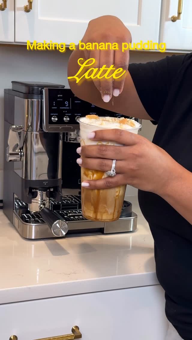 Instagram post by @kimmyskreations.1 for Ninja Kitchen. Caption reads: Let’s make a latte you never had before with my....