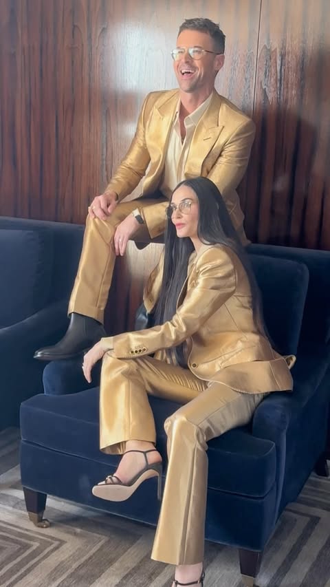 Instagram post by @bradgoreski for Hollywood Reporter. Caption reads: [...] in crime 😘 BTS from our shoot for....