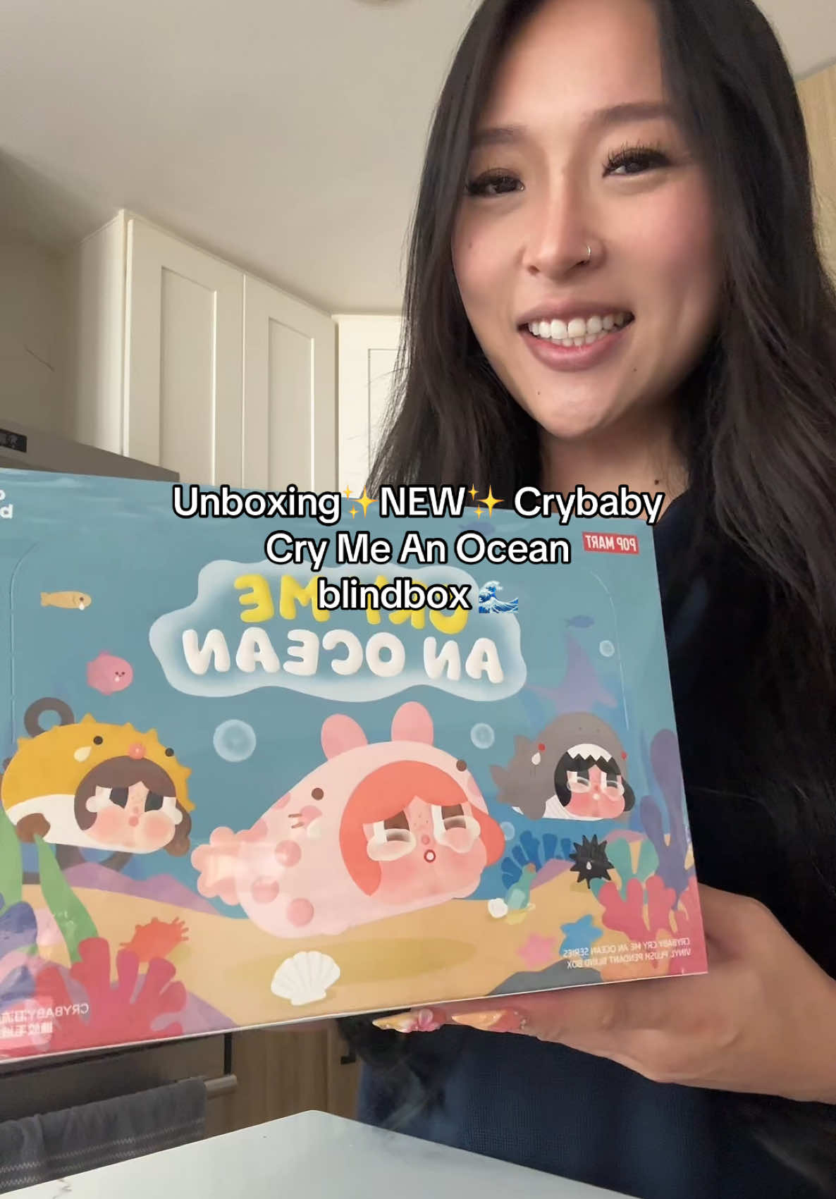 TikTok post by @heychaneezy for POP MART US SHOP. Caption reads: [...] and free shipping available! @POP MART US....