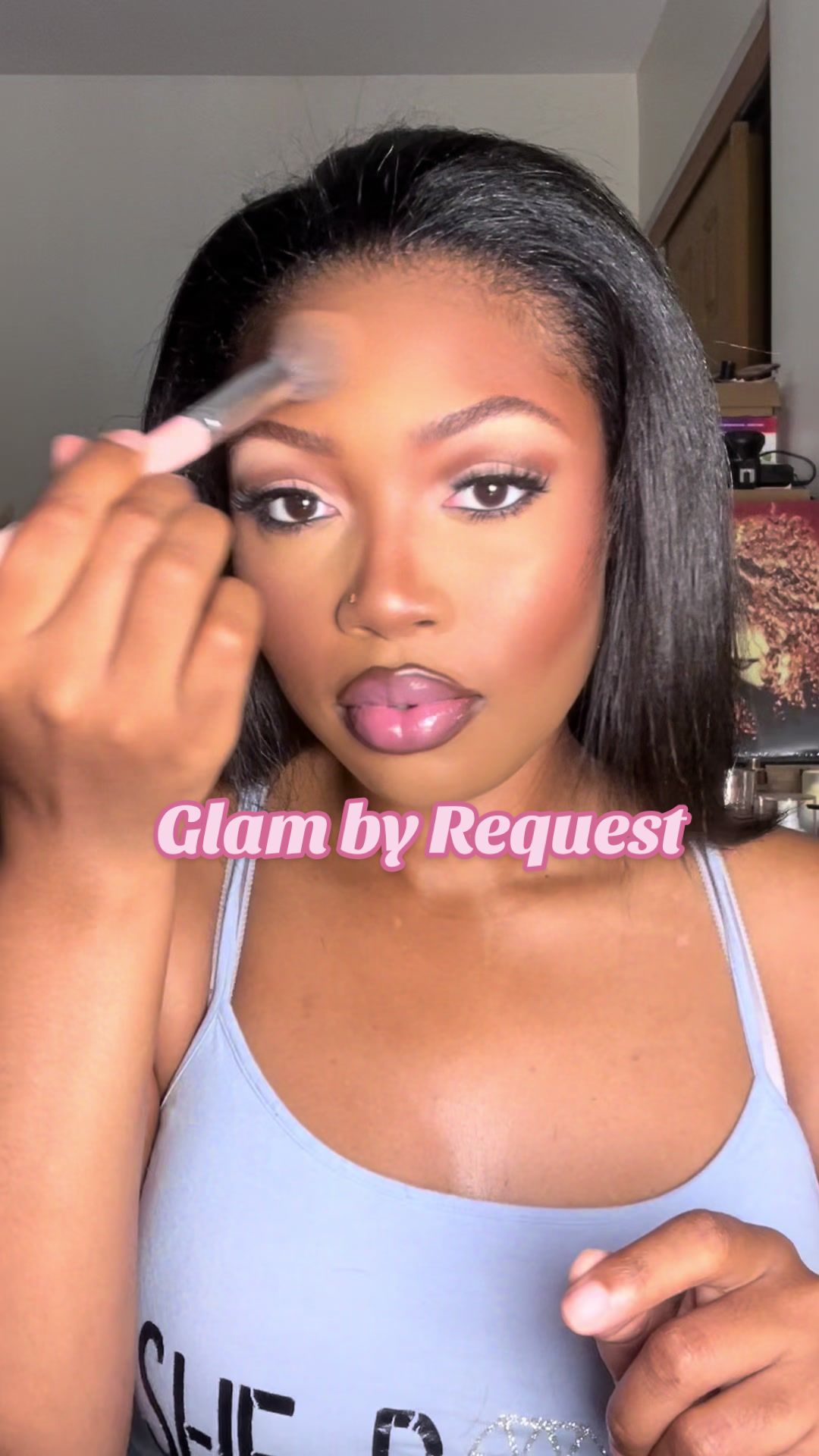 TikTok post by @looksbylante_ for Black Radiance Beauty. Caption reads: Glam by Request ✨ Recreated this Janet Jackson....