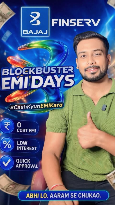 Instagram post by @thatvogueman for Bajaj Finserv. Caption reads: [...] wishlist is now more affordable with Bajaj....