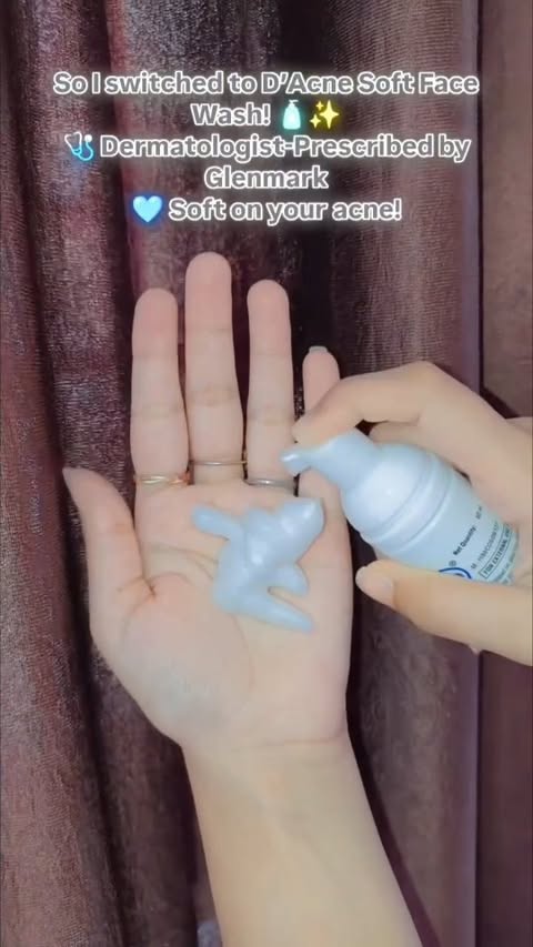 Instagram post by @x_mahi.sharma_x for D'Acne by Glenmark. Caption reads: Say goodbye to harsh cleansers! 🚫 If you’re....