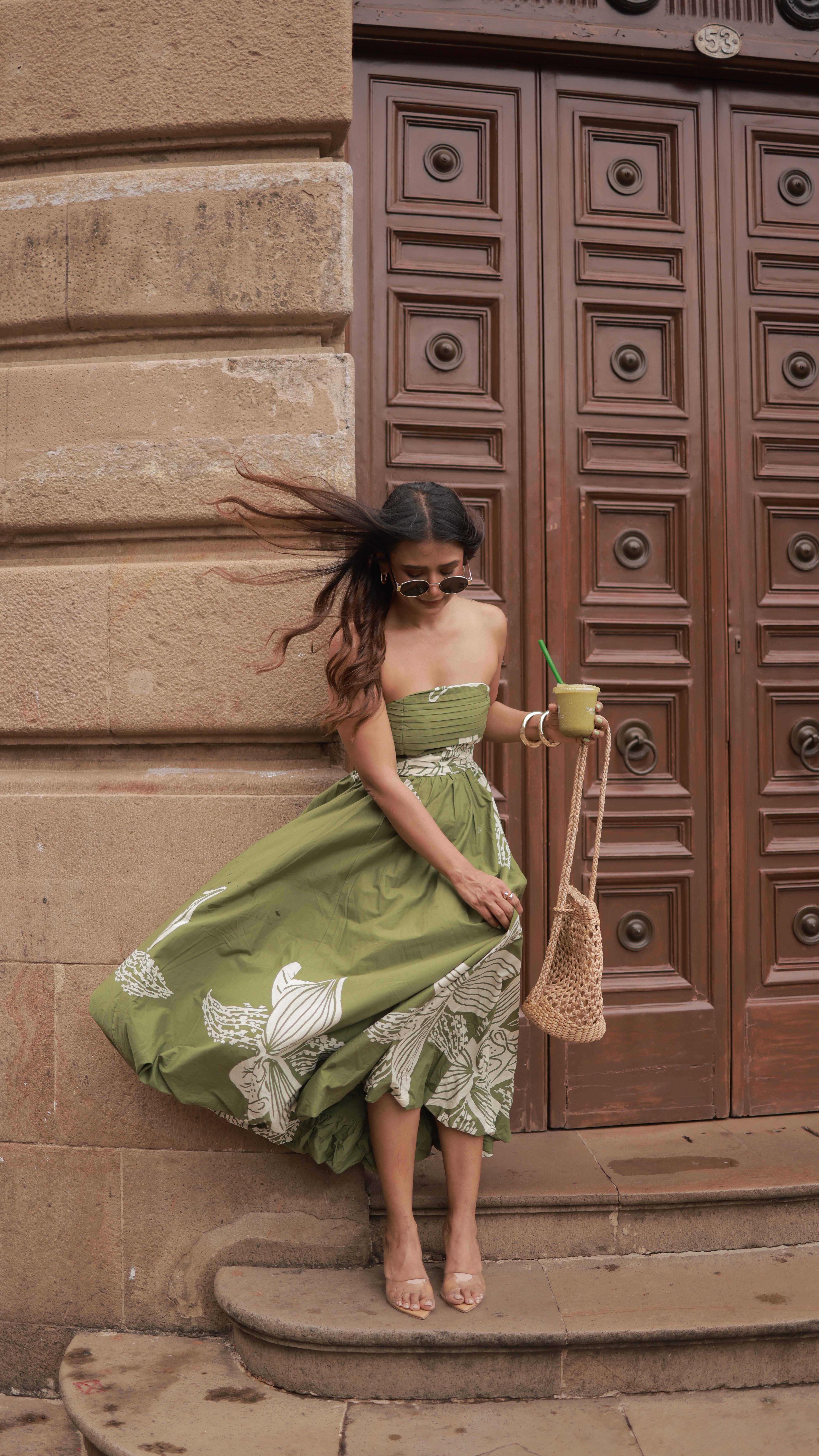 Instagram post by @jhunjhunwalasakshi for Vero Moda. Caption reads: There’s something about monsoon skies and pleasant....