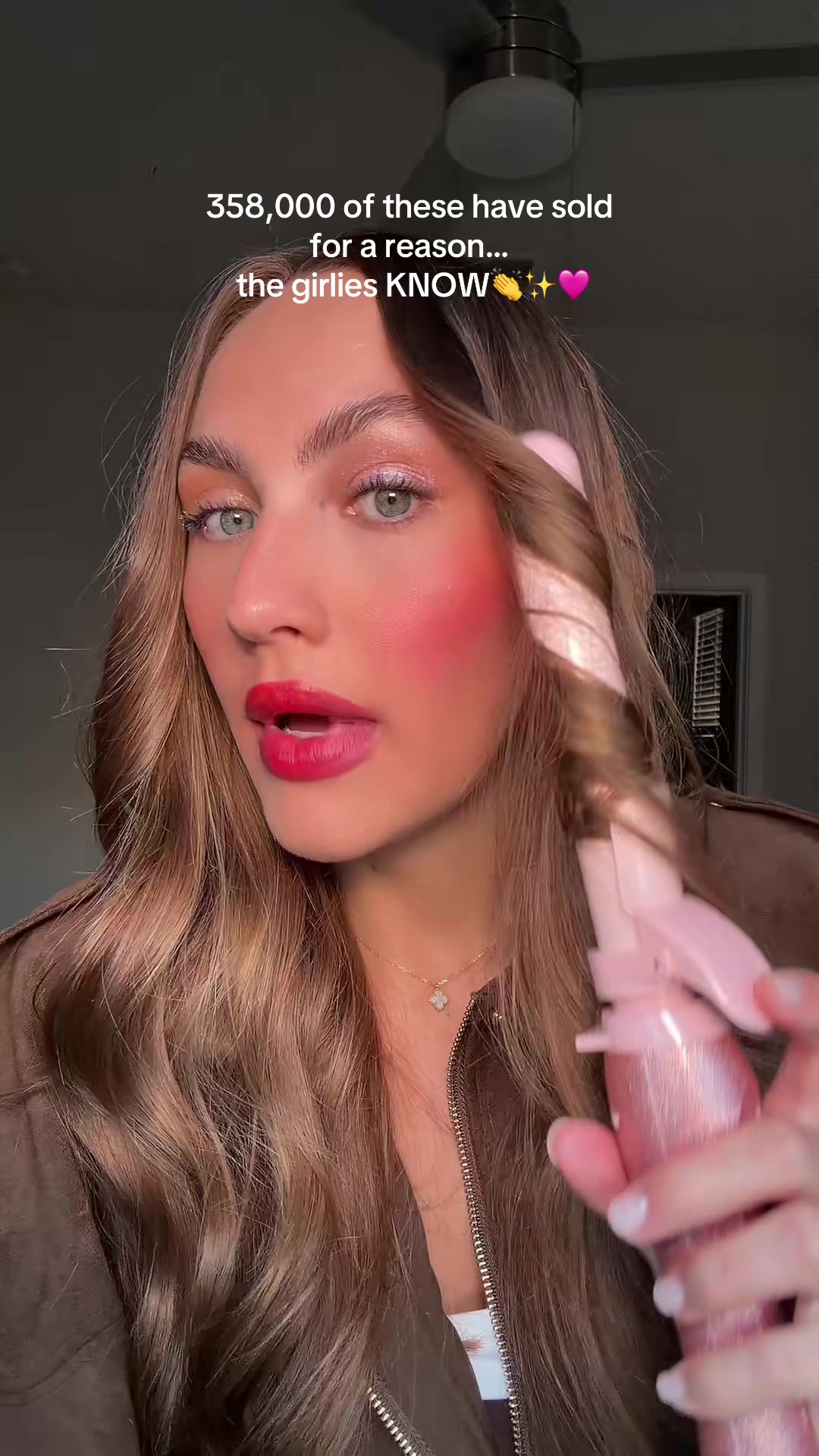 TikTok post by @daniellamagee for Beachwaver. Caption reads: [...] way to curl & style your hair!🎀....