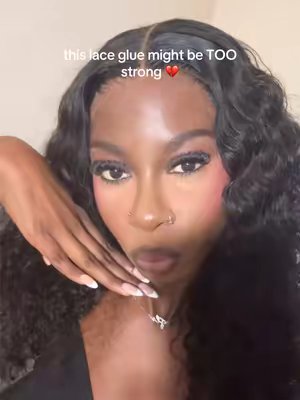 TikTok post by @flo2fine for EBIN NEW YORK. Caption reads: oily girl approved ✅✅ @EBIN NEW YORK #laceglue....
