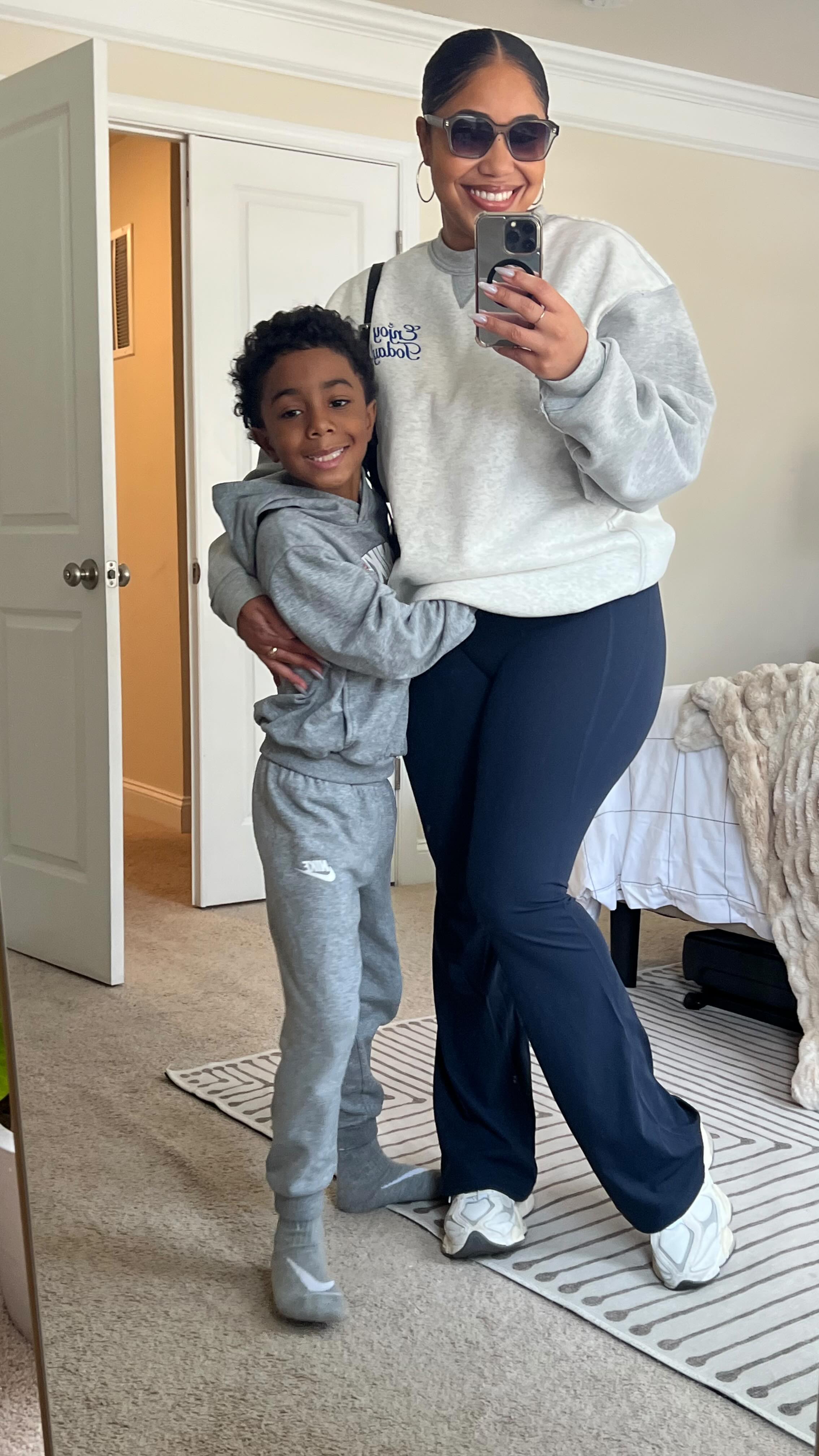 Instagram post by @thefunnymomma for Old Navy. Caption reads: Soooo impressed with the Old Navy boys section.....