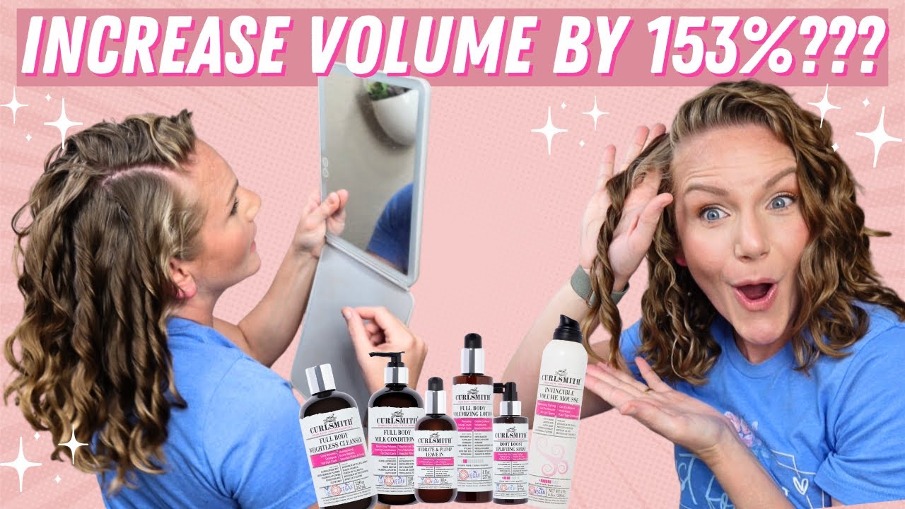 YouTube post by @SwavyCurlyCourtney for Ponyflo Hats. Caption reads: LETS PLAY WITH THE BRAND NEW CURLSMITH VOLUME....