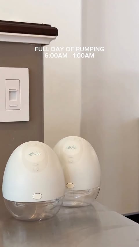 Instagram post by @rachelhamrock for Elvie. Caption reads: Pumping made easier thanks to @elvie ! I....