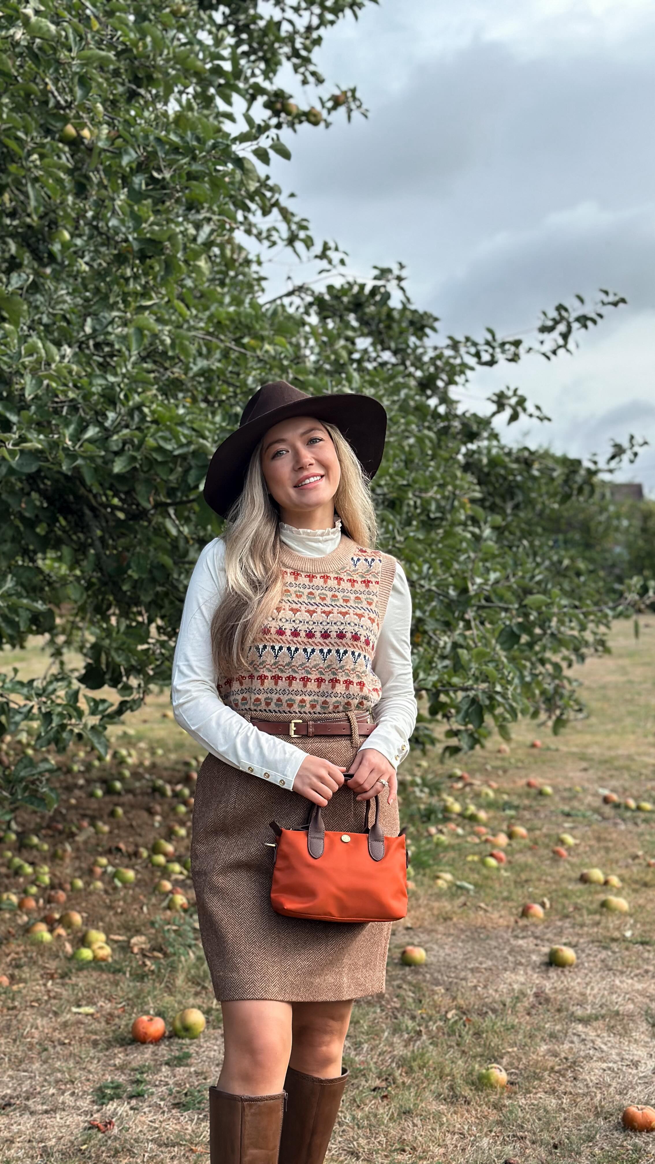 Instagram post by @weather_with_helena for Joules. Caption reads: ad| Burghley is nearly here 🍂🐎 Time to get....