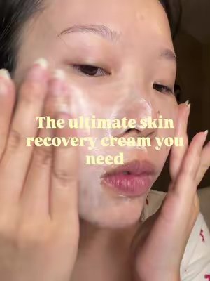 TikTok post by @cc.khv for Cell Fusion X. Caption reads: Skin Barrier Support Cream ✨ @Cell Fusion C Global....