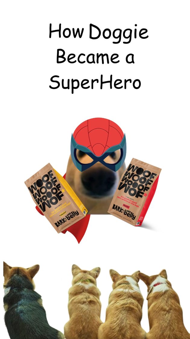 Instagram post by @dugluslearns for BarkBox. Caption reads: Superdog explains: Bark in the Belly

#barkinbelly....