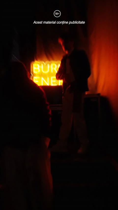 Instagram post by @irinarimes for BURN ENERGY DRINK. Caption reads: Oficial facem echipa cu @burn_energy 🔥. Ne....