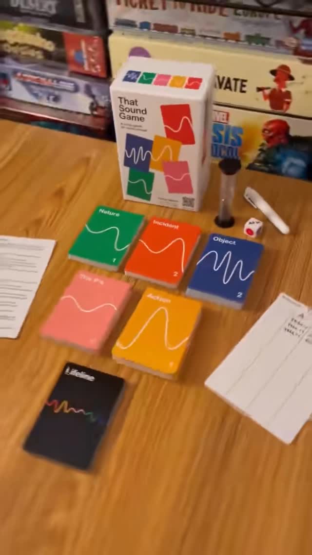 Instagram post by @tiktokboardgames for That Sound Game. Caption reads: [...] associated with what is named. That sound....