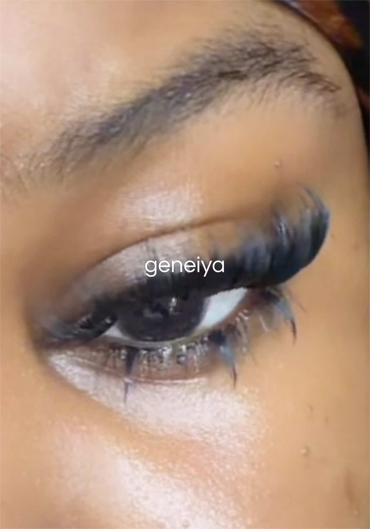 TikTok post by @iluvbele for Geeneiya Lashes. Caption reads: makes the process go 10x fasterr omgg!! |....